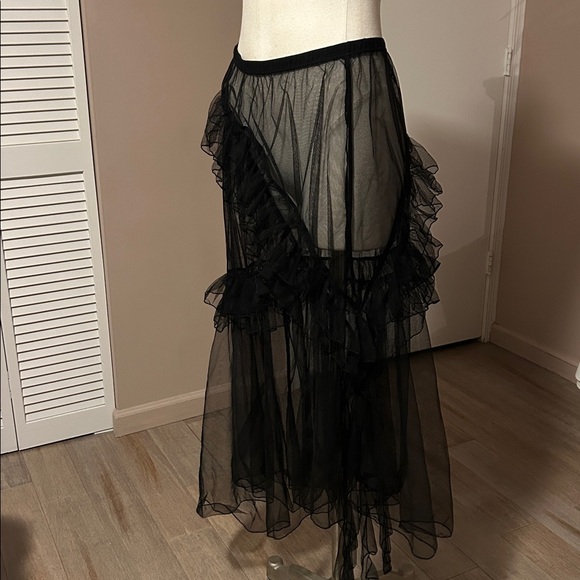 INTIMATELY FREE PEOPLE Strike A Pose Ruffle Slip Maxi Skirt size small - Picture 7 of 10
